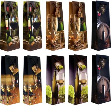 10 Stück Flaschentüten Geschenktüten für Wein und Sekt Flaschen